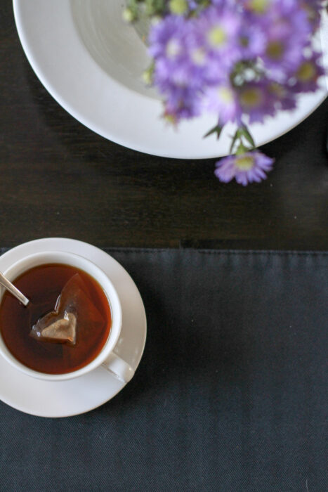 tea in white mug